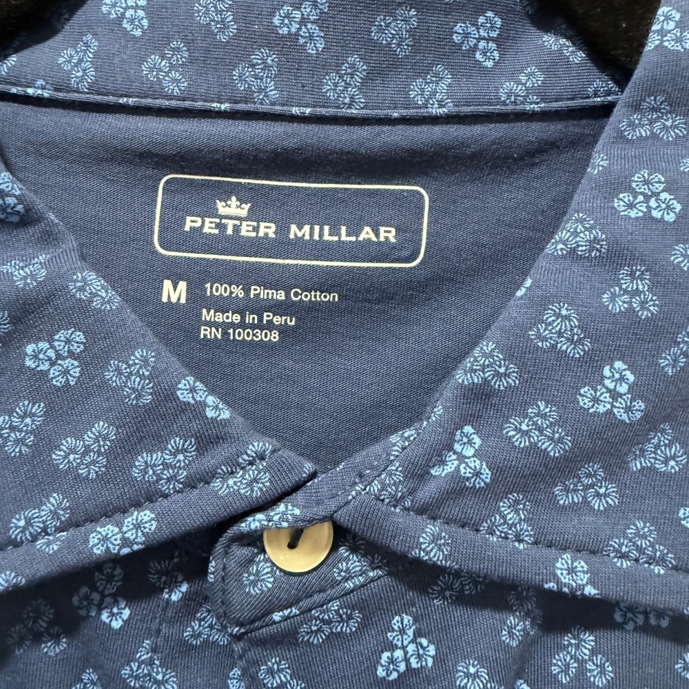 Peter Millar Blue Polo. NWT - Picture 3 of 3